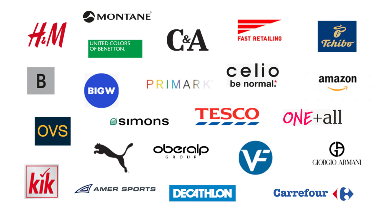13 brands logos involved in the EIS pilot. Photo credit: GIZ.