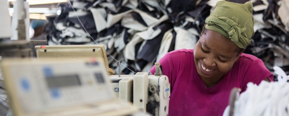 A Haitian garment worker in the country's ILO Better Work programme 