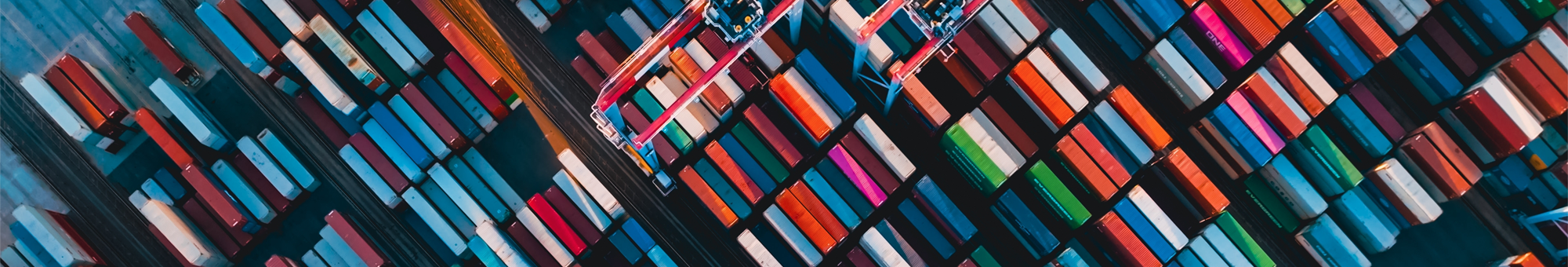 Ariel view of shipping containers