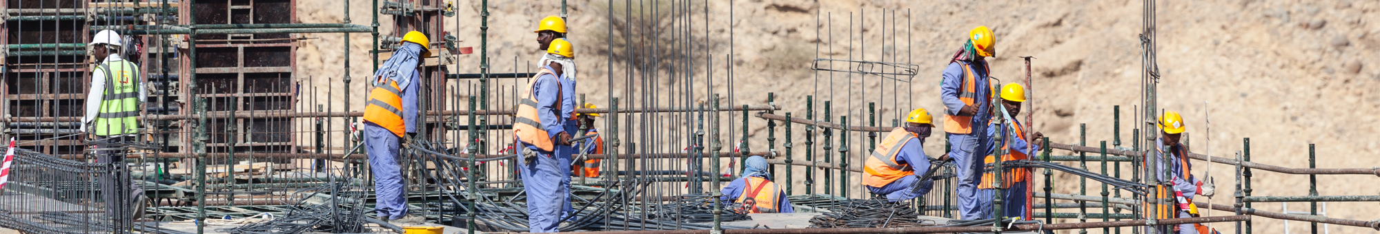 Construction workers in the Middle East