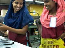 Young female trainee leather workers in a factory, Gazipur, Bangladesh 