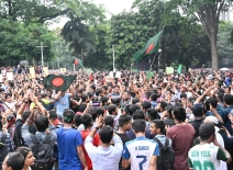 Students and peoples shout slogans during a protest rally as they demand justice for victims arrested and killed in the recent nationwide violence over job quotas, in Dhaka, on August 3, 2024. Photo credit: Shutterstock.. Photo credit: Shutterstock.